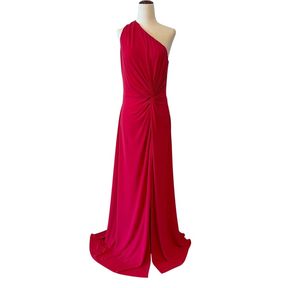 NWT Marina One-Shoulder Evening Gown, Red, Women’s Large